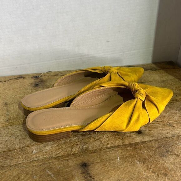 H & D‎ Womens Yellow Pointed Toe Knotted Slip-on Mule Flats Size 40 - Picture 3 of 7